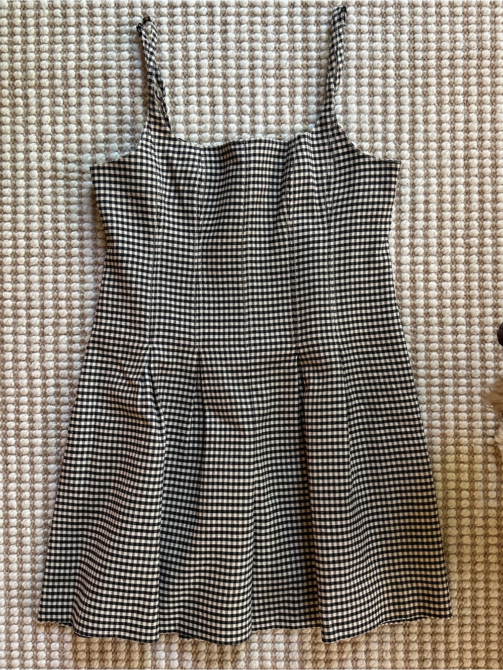 NWT Rebecca Taylor Black and White Gingham Mini Romper